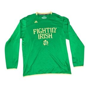 Adidas Notre Dame Fighting Irish ClimaLite Shirt Green L Large